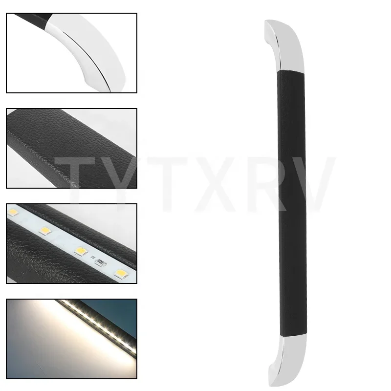 TYTXRV High quality Motorhome LED Stainless Steel Handrail illuminated door handrail Caravan Lighting handle