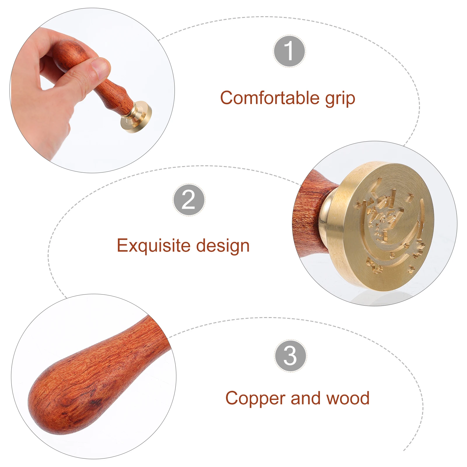 

Round Retro Fire Lacquer Seal Vintage Decor Seals Creative Pattern Stamp