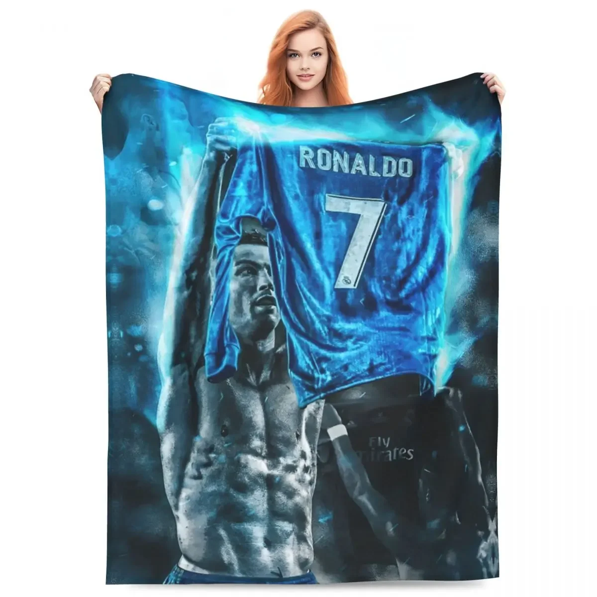 Cozy Cr7 Football Soccer Cristianos Blanket Merch Home Decorative Cr7 Throw Blankets Lightweight Thin Flannel for Couch