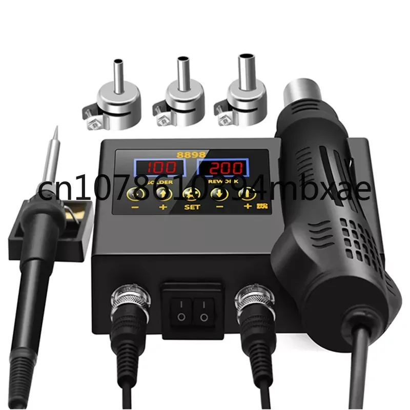 

8898 SMD Rework Soldering Station 2 In 1 Hot Air Soldering Iron LCD Digital Display Welding Station For BGA PCB IC Repair 8586D