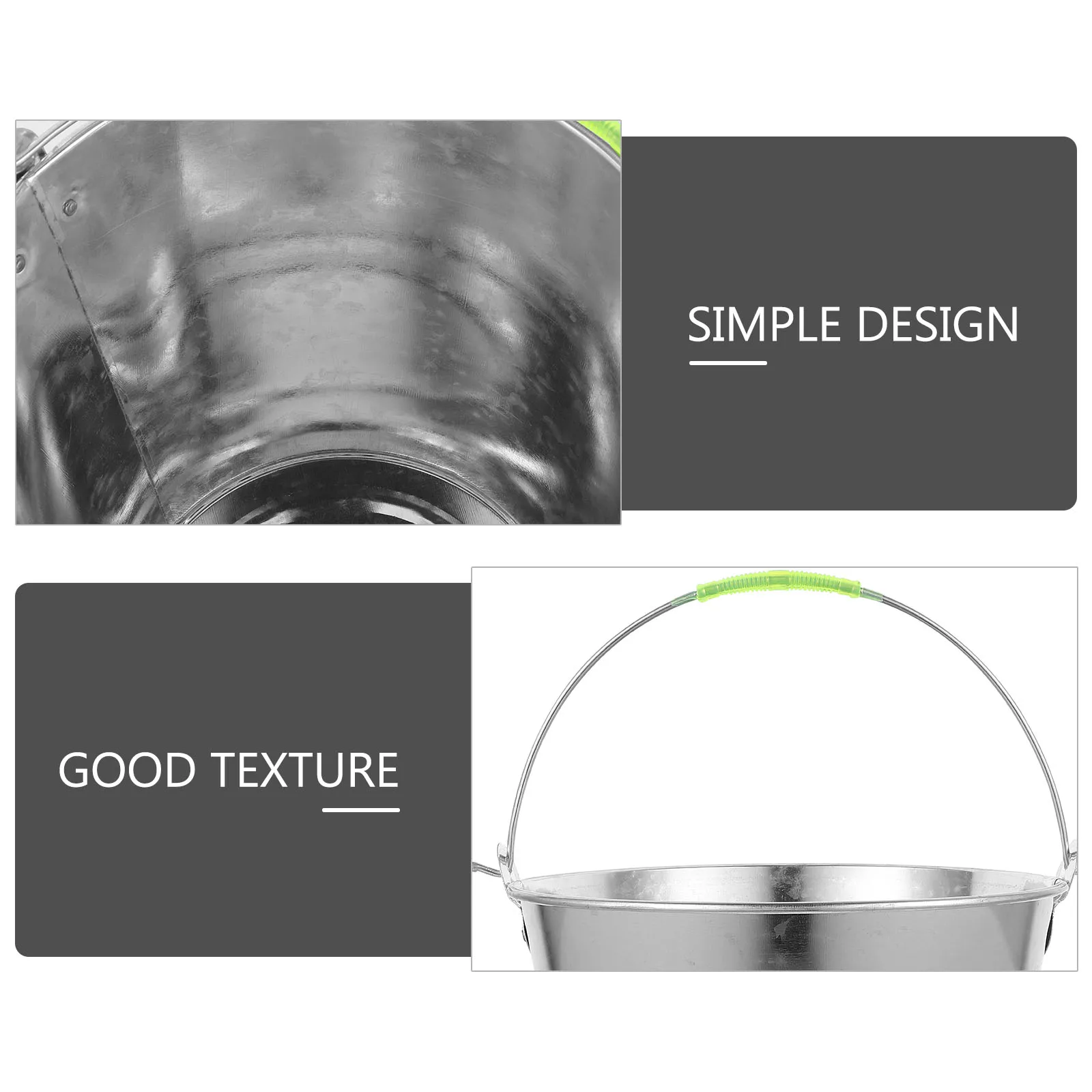 

Metal Water Bucket 8L Iron Cleaning Bucket H for Home Construction Farm Water Storage Portable Garden Plants Watering