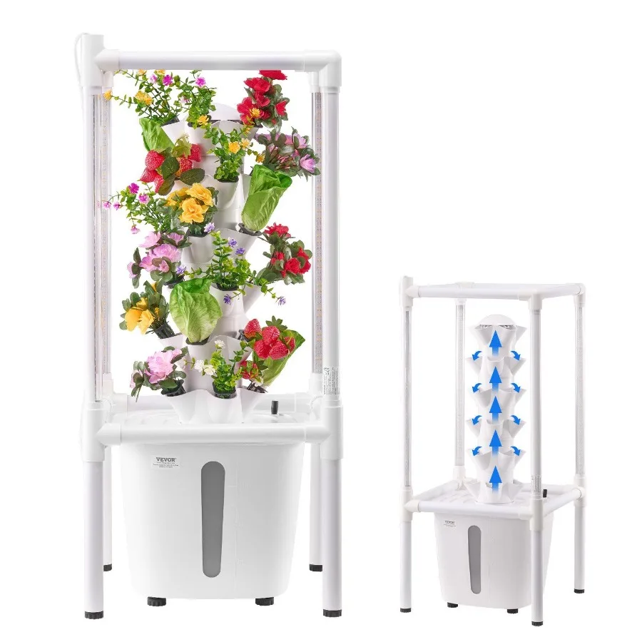 

Hydroponic Growing System with Grow Light 30 Pods Indoor Hydroponic Tower Garden