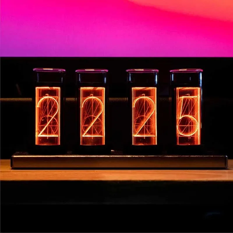 

Pseudo Nixie Tube Desk Clocks Creative Digital RGB Table Clock Living Room Bedroom Desktop Decoration Accessories Gift Ideas