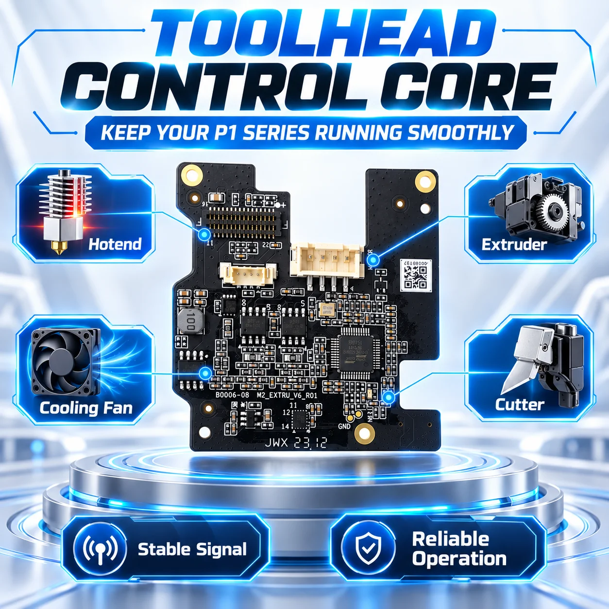 Original Bambu Lab P1 Series Extruder Mainboard, Toolhead Control Board Replacement Part