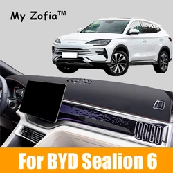 For BYD Seal U Sealion 6 Song Plus 2024 2025 Car PU Leather Dashboard Cover Anti-UV Dash Anti-Slip Mat Trim Dashma Accessories