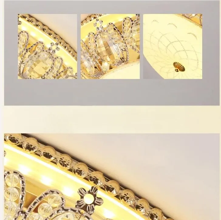 

European bedroom lamp ceiling lamp modern simple round crystal lamps warm restaurant lighting European ceiling lighting fixture