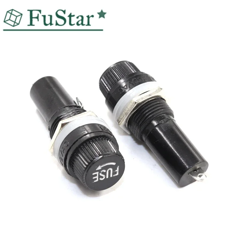 10pcs 6X30mm Fuseholders Insurance Tube Socket Fuse Holder for With 6*30 mm Glass Fuse 0.5A 1A 2A 3A 4A 5A 6A 7A 8A 10A 15A 20A