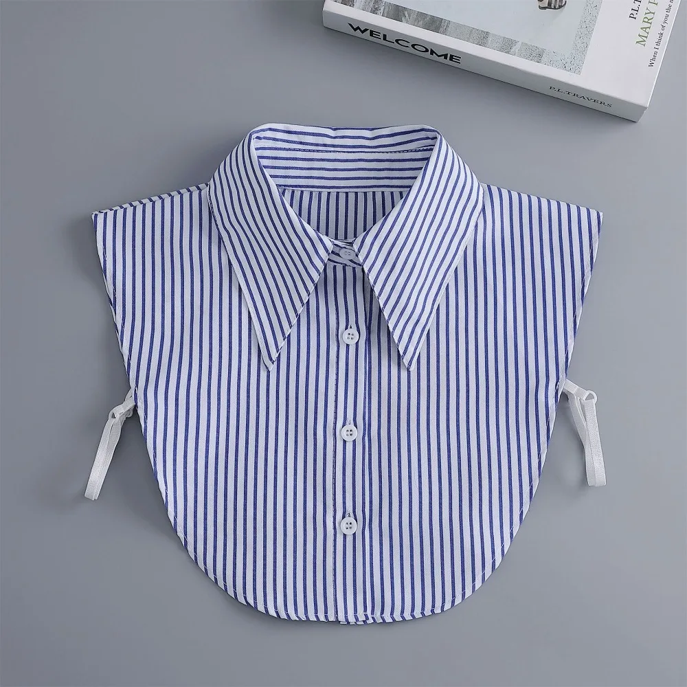 

Detachable Stripe Shirt Fake Collar Commute Decorative Fake Hand Sleeves Comfortable Easy To Wear False Wrist Cuffs Office