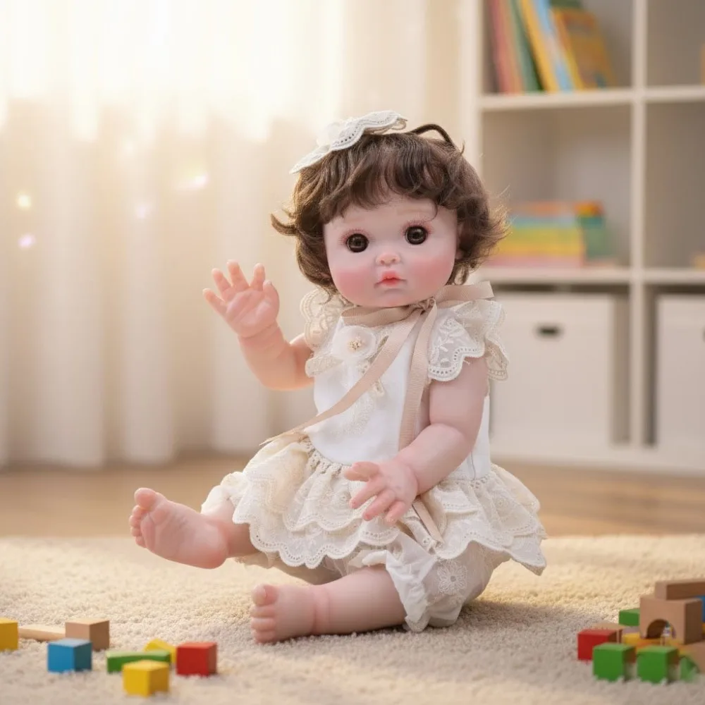Cloveray, muñeca bebé Reborn realista Kawaii Original de 18 pulgadas, muñeca de vinilo suave súper bonita, juguete hecho a mano de alta calidad, regalos de navidad para niños
