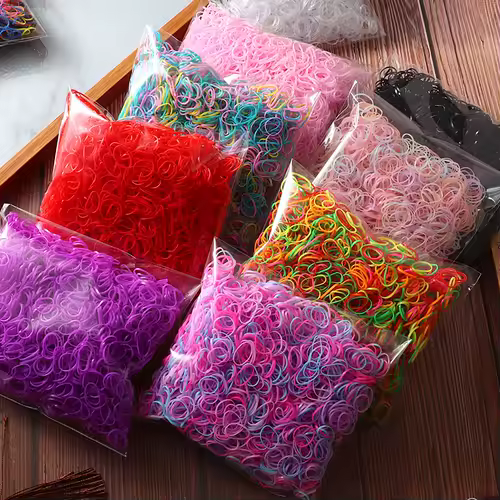 1000/2000pcs Girls Colorful Disposable Rubber Elastic Hair Band Ties Children Ponytail Holder Bands Kid Hair Accessories Leagues - Image 5
