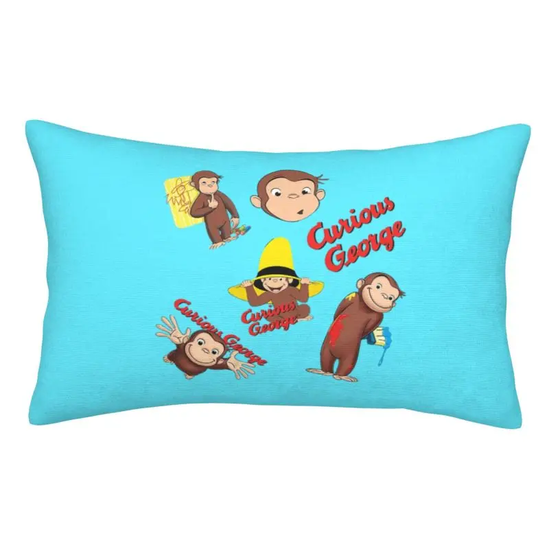 Custom Funny Anime Pillow Case 75cm x 50cm Curious George Monkey Rectangle Pillowcase