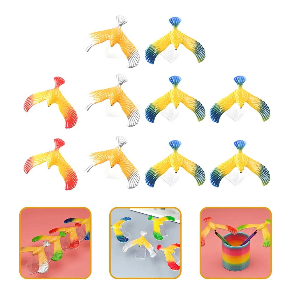 10-teiliges balancierendes Adlerspielzeug, Balance, Finger, Schwerkraft, Vogelspielzeug für Kinder, klassisch, pädagogisch, aus Kunststoff