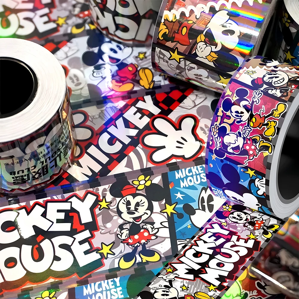 5 Metrów/Rolka Disney Anime Myszka Miki Kreskówka Taśma Laserowa Naklejki Artykuły Papiernicze Walizka Telefon Laptop Śliczne Naklejki dla Dzieci Prezent Dekoracja