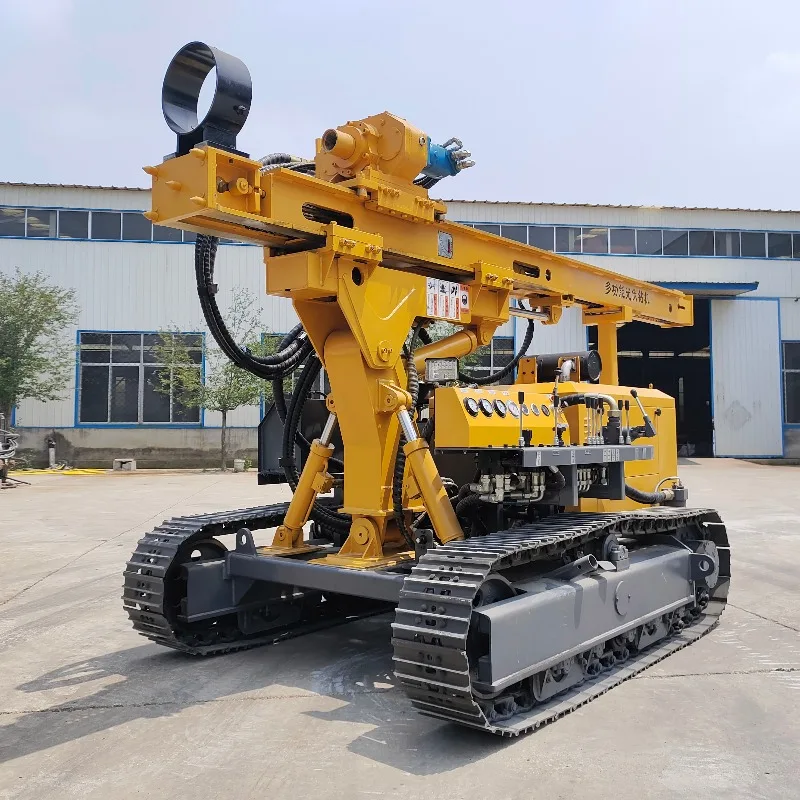 Hydraulic Photovoltaic Pile Driver Spiral Auger Attachment For C Steel Post Installation And Ground Mount Framing Job