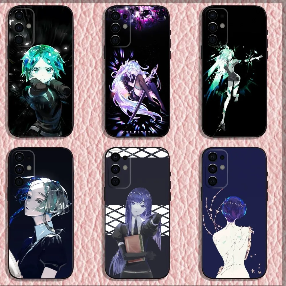 Houseki No K-Kuni Phone Case For Samsung S24,S21,S22,S23,S30,Ultra,S20,Plus,Fe,Lite,Note,10,9,5G Black Soft Shell