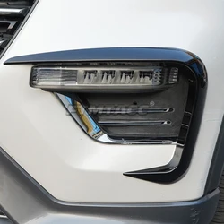 ABS Chrome Carbon Fiber Black Gloss Front Fog Light Frame Cover Trim For Ford Explorer 2020 2021 2022 2023 Exterior Accessories