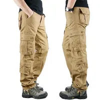 Outdoor Men's Multi-Pocket Work Trousers Durable Wear-Resistant Cotton Casual Workwear Long Pants Youth Labor Protection Loose p