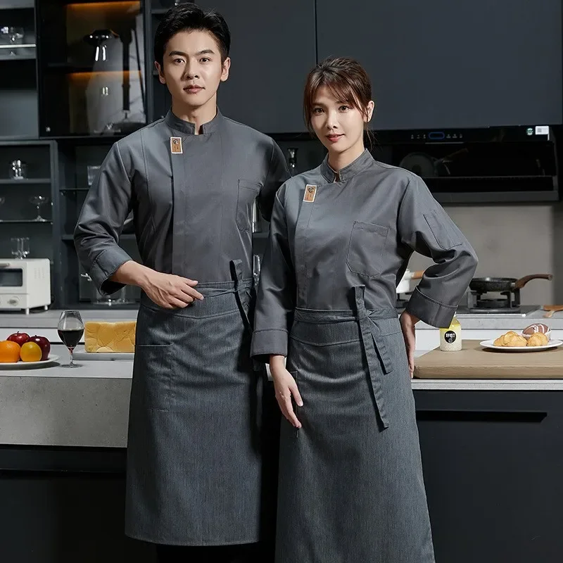 Restaurant Kitchen Chef Coat Baker Work Uniform Waiter Hotel Clothes Cook Jacket Cafe Overalls Catering Cooking White Shirt