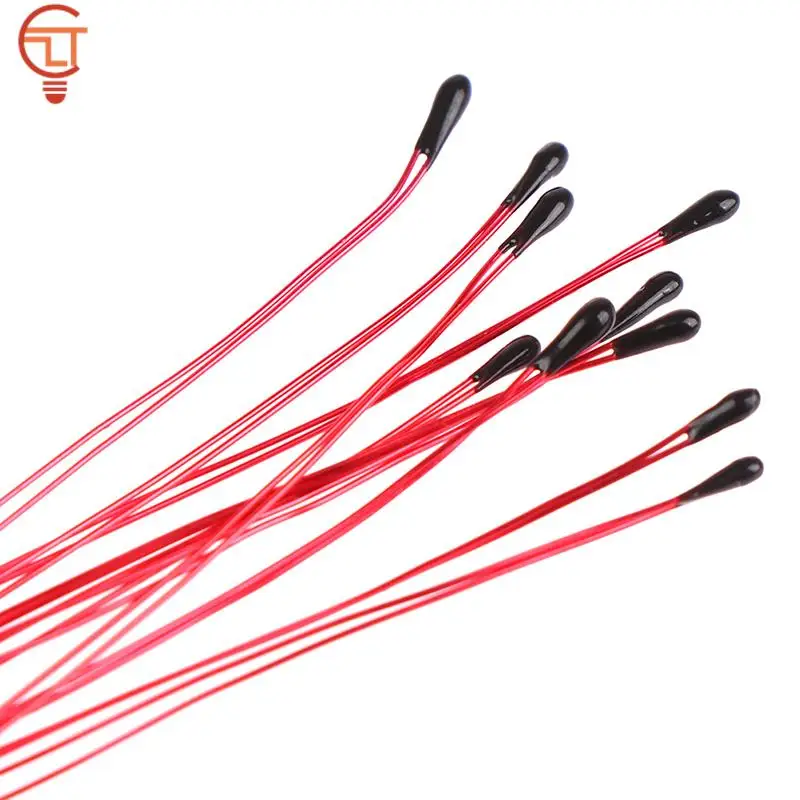 10pcs MF52B 10K 100K ohm 1% NTC Thermistor Wire temperature Thermal Resistor 100mm 3380/3435/3470/3950/4250