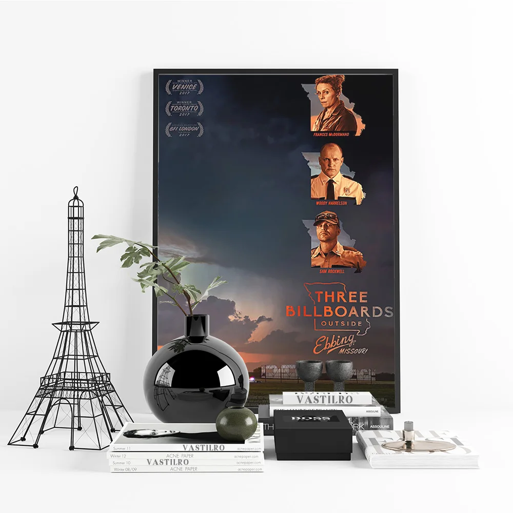 Three Billboards Outside Ebbing Missouri Movie Poster Film Wall Picture Modern Print Art Canvas Painting Video Room Cinema Decor
