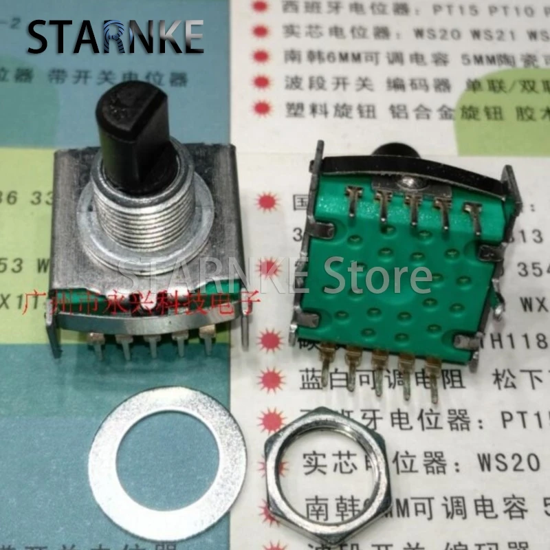 2PCS RS17 Type Band Rotary Switch 1 Pole 8 Position Small Household Appliance Conversion Gears Switch 10 Pin 15MM Half Shaft