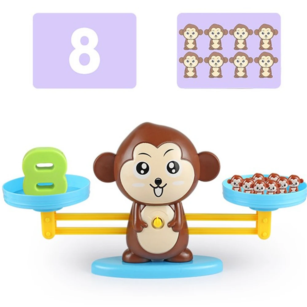 Brinquedo Matemático Montessori para Bebê, Equilíbrio De Macacos, Jogos Educativos, Brinquedos Number Learning, Material de Ensino