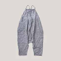 Girl's Plaid Jumpsuit 2026 Summer New Baby Kids Casual Cotton Sleeveless Jumpsuits Pants Children's Clothing TZ121