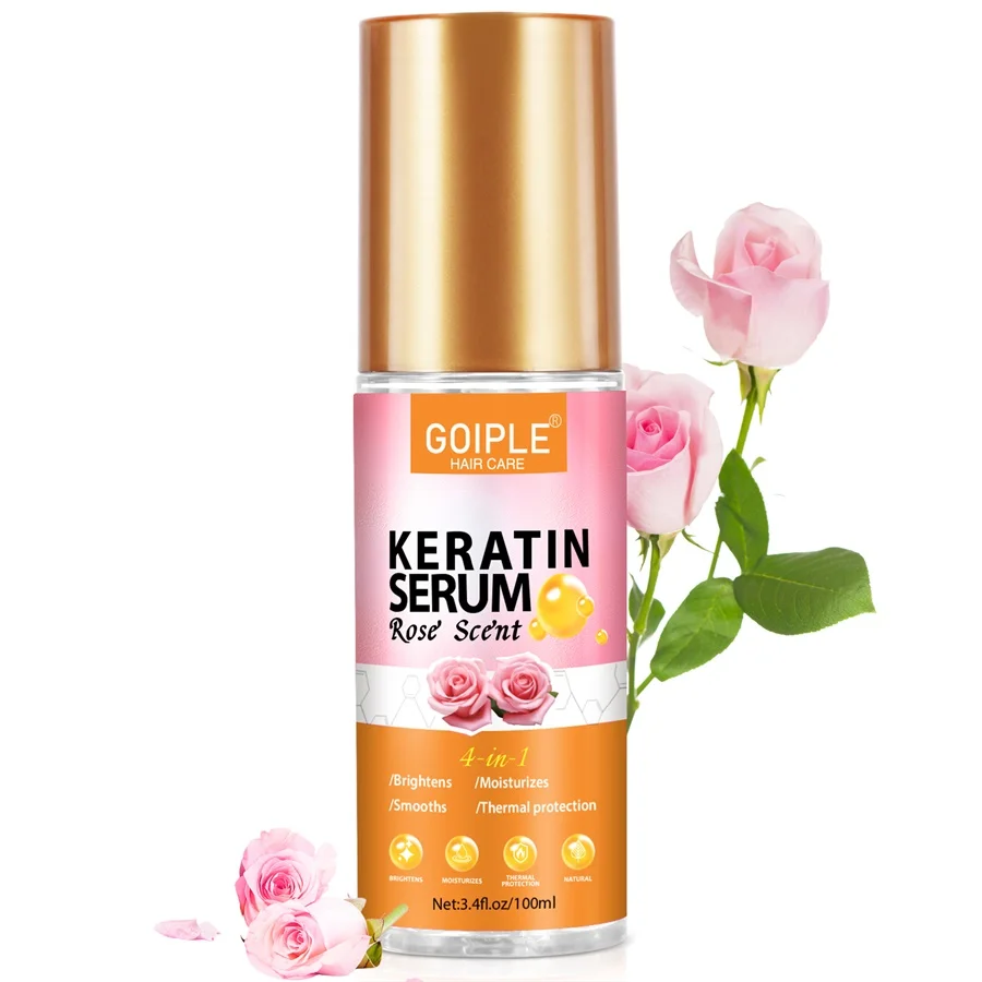 

GOIPLE Rose Keratin Hair Serum Moisturizing and Nutritious Dry Frizz Hair Smooth Care Oil for Women Shiny Hydrating Conditioner