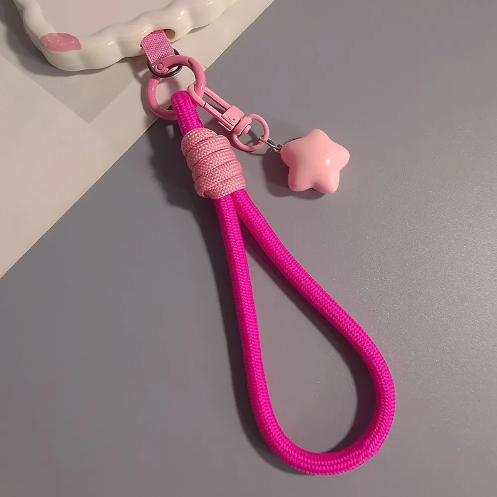 

Брелок-заготовка для телефона в виде звезды, плетеный, съемный, с защитой от потери, короткий, с наклейкой-аппликацией