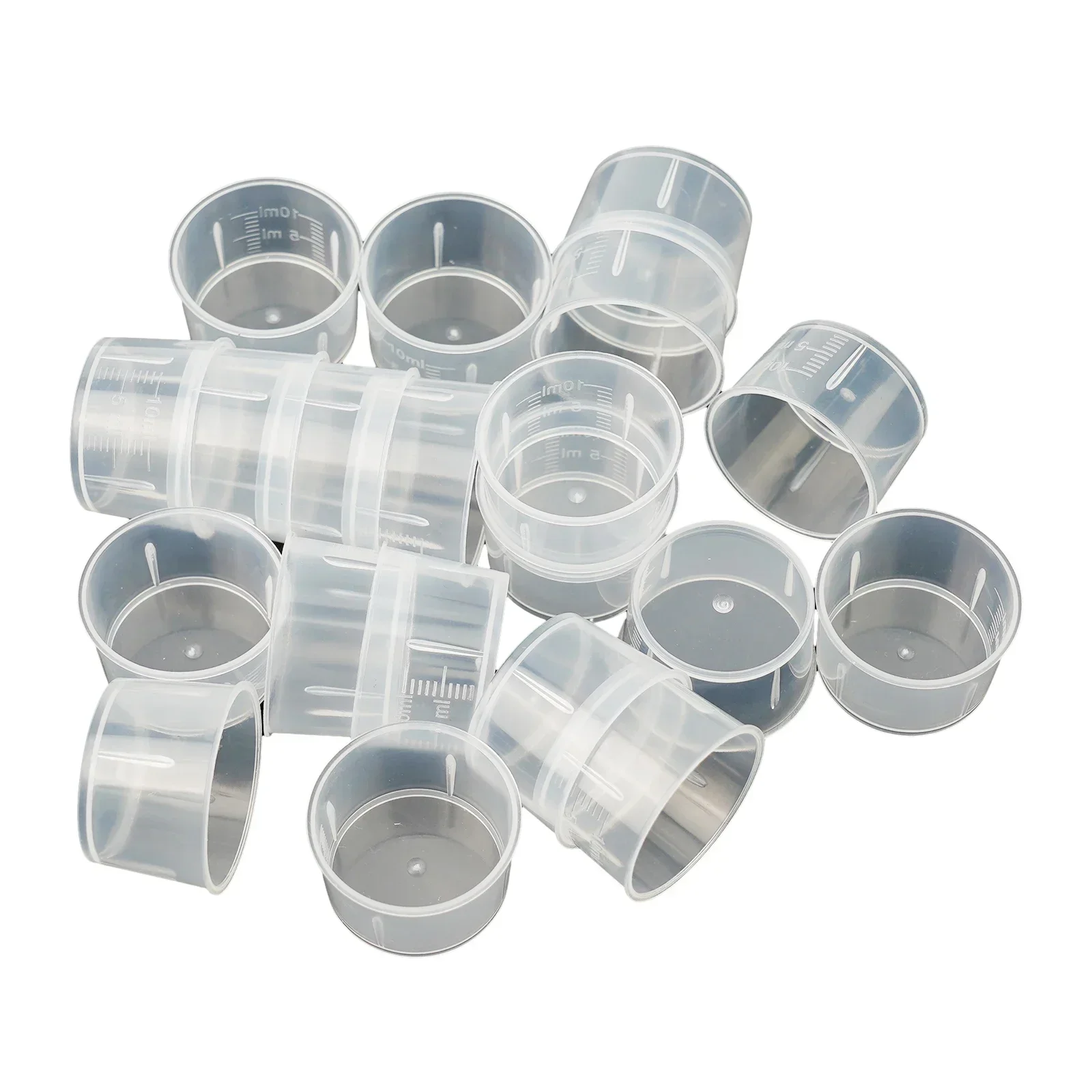 20pcs Measure Cups Dual Scales Cup Container 10/20/30ml Transparent Plastics Measuring Tools And Gadgets For Kitchen Or Lab