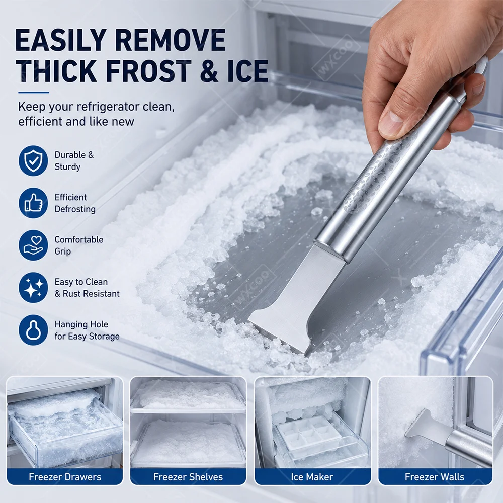 Stainless Steel Freezer Deicers Refrigerator Deicers Ice Scraper Defrost Cleaning Shovel Household Cleaning Gadget Removal Scoop image 3