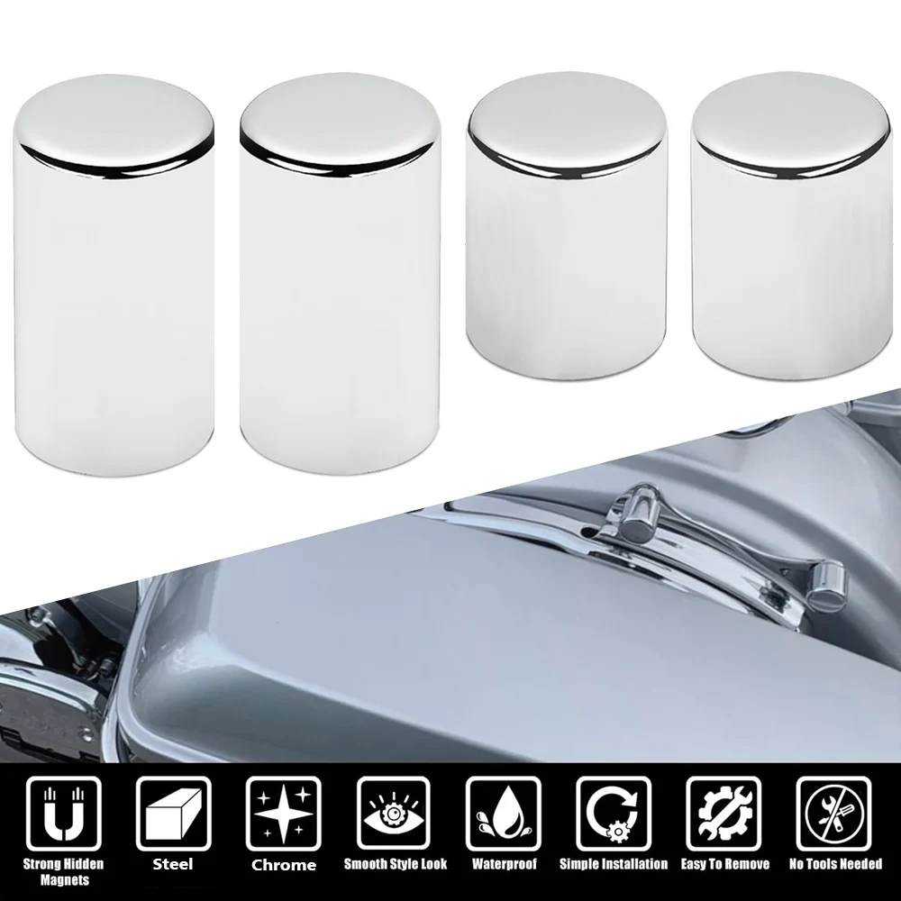 

4pcs Motorcycle Accessories Chrome Docking Hardware Cover Aluminum For Harley Touring Electra Street Glide Road King Road Glide