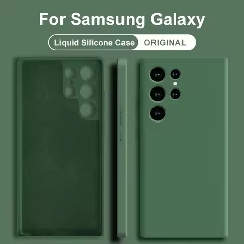 Original Liquid Silicone Case For Samsung Galaxy S23 S22 S21 Ultra Plus S20 Fe A53 A52 Shockproof Cases Cover Phone Accessories
