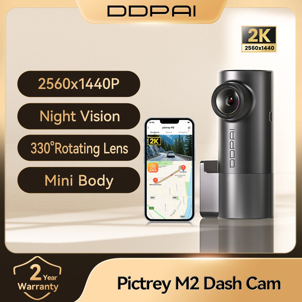 Pictrey M2 Dash Cam 2K Night Vision Support 24H Parking Monitor Smart Voice WIFI &amp; App Control Car Camera Dashcam