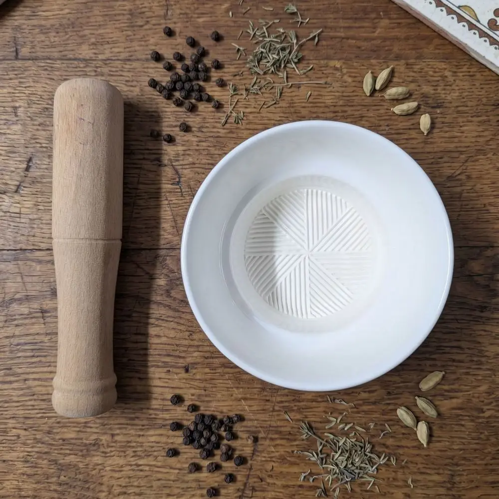 Manual Ceramic Grinding Bowl Safety Easy Clean Baby Food Milling Bowl Smooth With Grinding Rod Dessert Bowls Baby Food Making