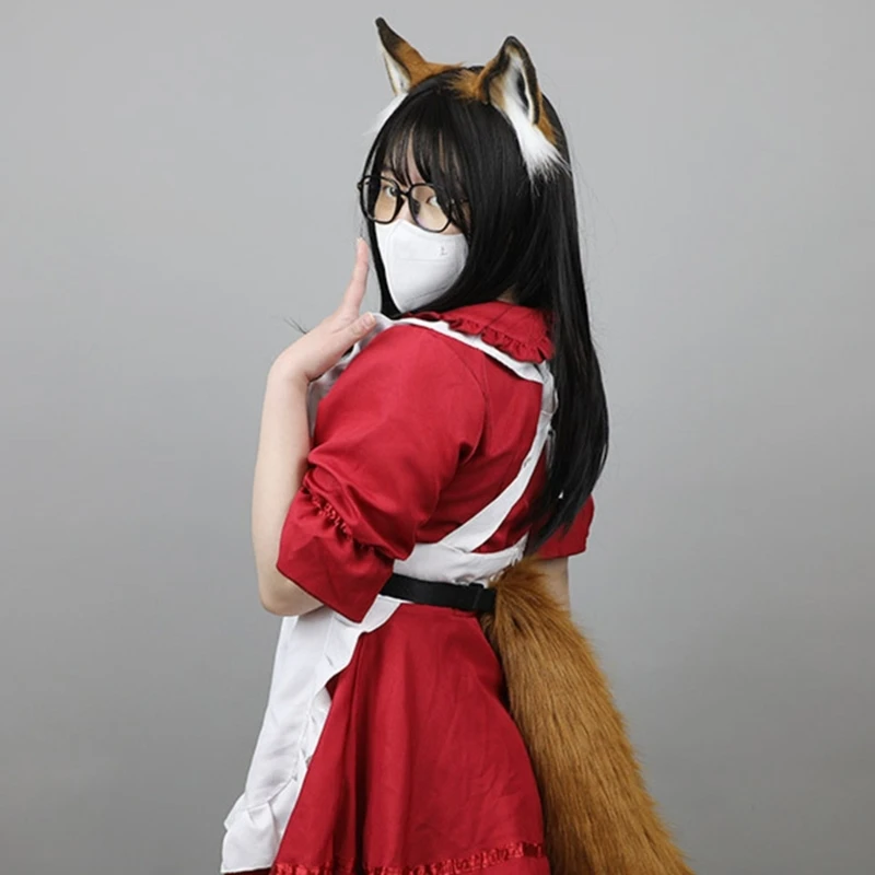 Furry Ear Anime Cosplays Hair Accessory Animal Ears Charming Foxes Headband Cute Plush Headdress for Costume Party