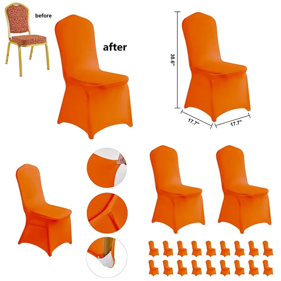 

Spandex Chair Cover Stretch Slipcovers for Wedding Party, Dining Banquet Chair Decoration Covers,20