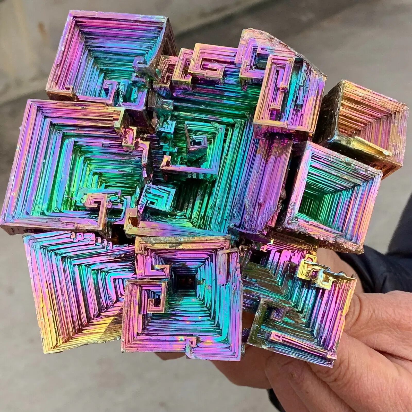 

Bismuth Crystals Bismuth Bi Metal Crystal Rainbow Bright Metal Mineral Block Hole Office Degaussing Ornaments