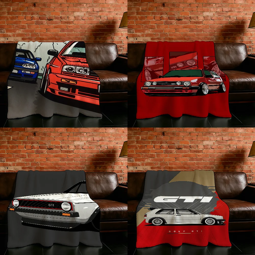 G-Golf G-GTI-ES V-VW-ES Car Blanket Flannel Warm Soft Throw Blanket For Room Sofa Childish Birthday Gifts