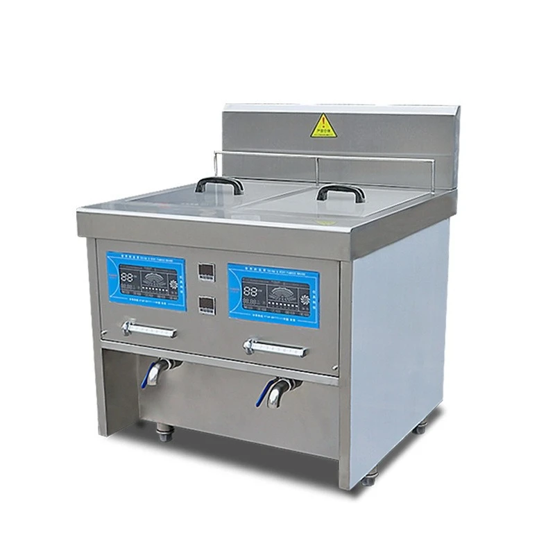 Fryer Double Cylinder Vertical Electromagnetic Fryer Four Sieves Fried Chicken Commercial Stainless Steel