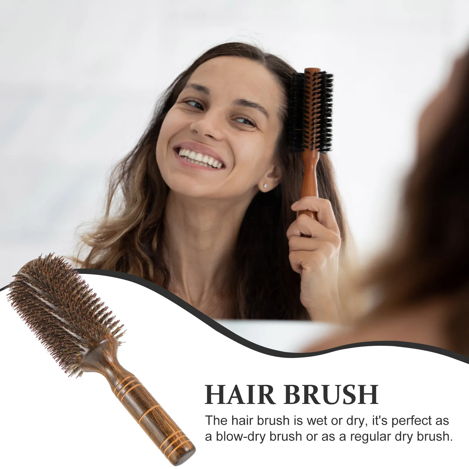 

Roll Hair Brush for Blow Drying Big Round Hairbrush Curly Hair Detangling Scalp Massage Styling Brush for Women