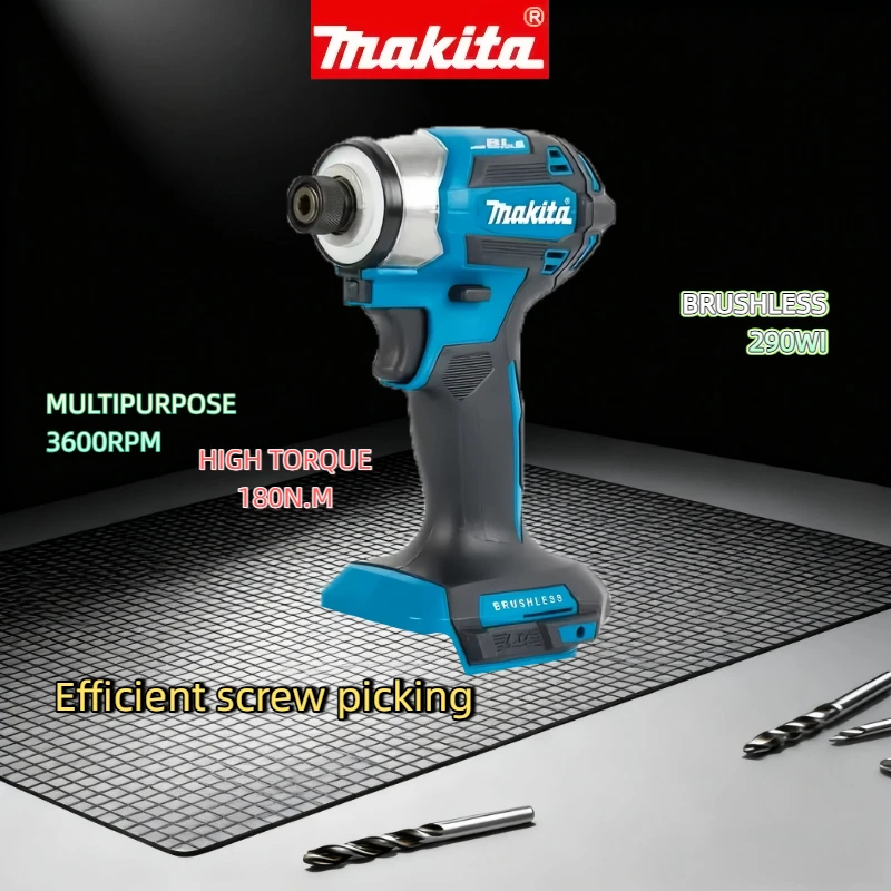 

Makita 18V LXT Cordless Impact Driver DTD173 Brushless Electric Drill Screwdriver Wood/Bolt T1/T2-Mode Twin LED Light 180 N·m