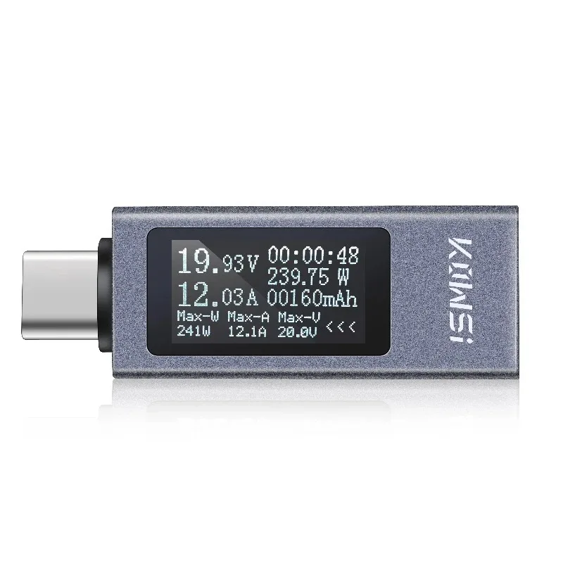 Type-C Current Voltage Monitor KWS-2301C DC 4-30V 0-12A Power Meter Tester PD Battery Capacity Digital LCD Meter - Meter Tester