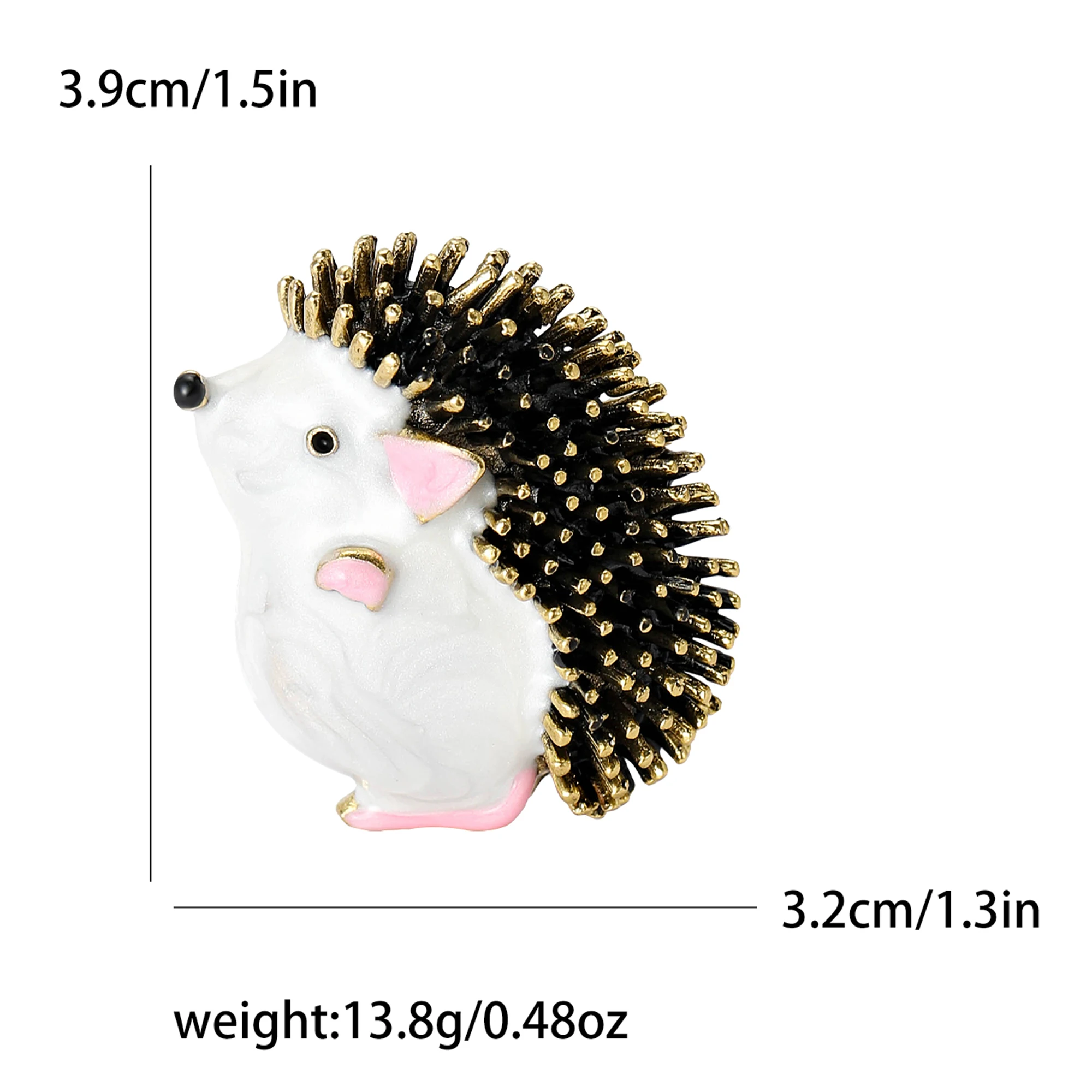 Beaut&Berry Trendy Enamel Hedgehog Brooches for Women Unisex Animal Pins Casual Party Jewelry Accessories Gifts Decoration