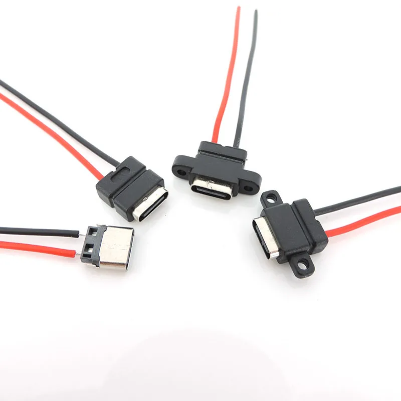 

Водонепроницаемый USB Type-C 3,1 2-контактный разъем USB C Женская розетка Сварочный зарядный кабель Разъем провода 180 ° 90 ° Для ремонта своими руками J17