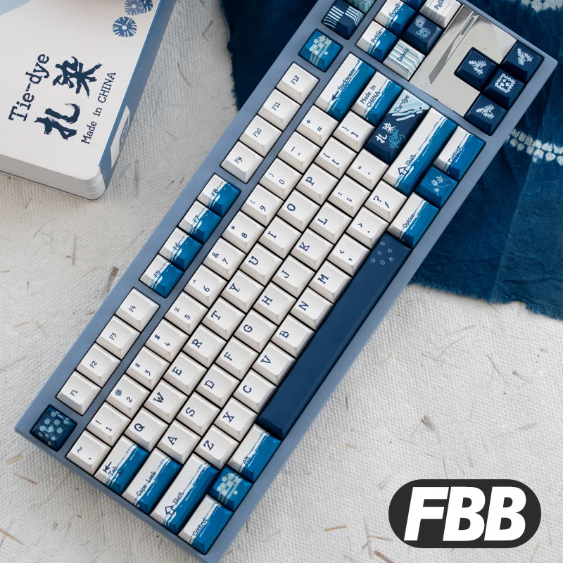 

Колпачки для клавиш FBB TIE-DYE Набор колпачков из ПБТ с сублимационной краской для 60%, 75%, 80%, 96%, 100% вишневых профилей Механические клавиатуры DIY Подарок