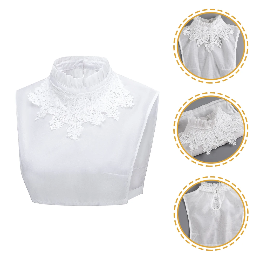 

Shirt Fake Collar Faux False Collars Ladies Blouses Organza Detachable Breathable Durable Elastic Design Party Weddinghalf-shirt