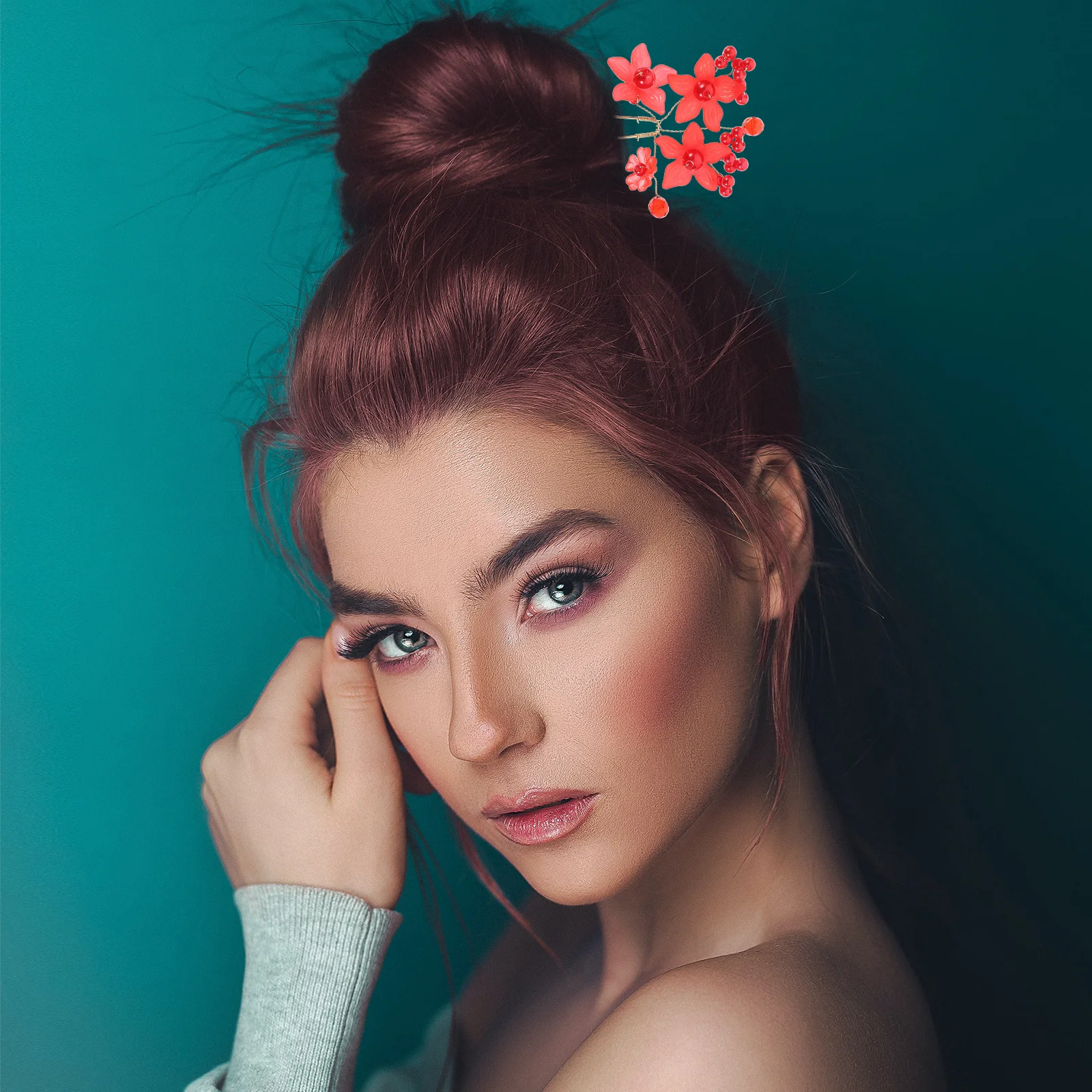 

4Pcs Flower Hair Forks Frosted Vintage Hair Bun Sticks Decorative Hairpins for Women Weddings Parties Hairpin for Women