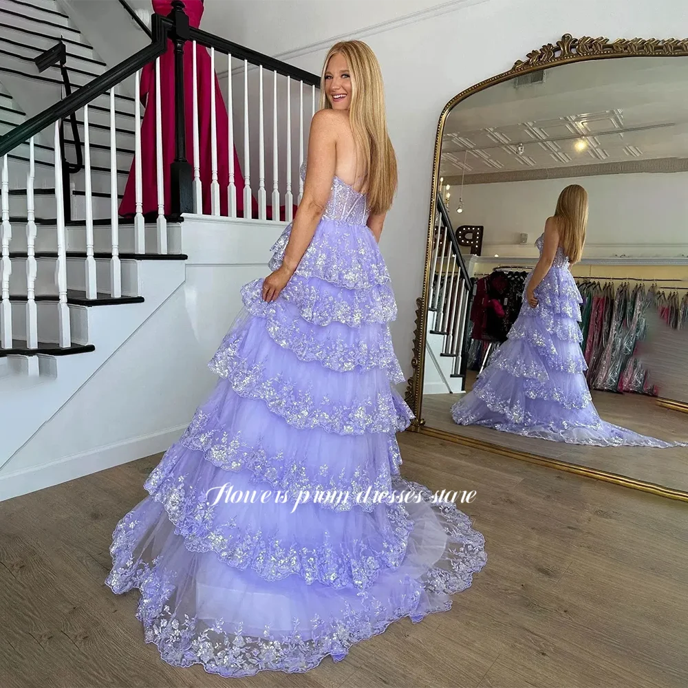 Abito da ballo a trapezio con fiori Abito da festa monospalla Applique in pizzo Tulle Abito da sera principessa abiti da festa Personalizzato