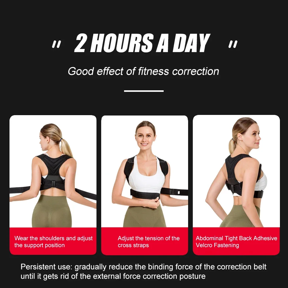 1Pcs Adjustable Posture Straightener for Women Men,Back Support Shoulder Brace for Clavicle Postural Fixer Tape Improves Posture